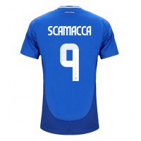 Dres Taliansko Gianluca Scamacca #9 Domáci ME 2024 Krátky Rukáv